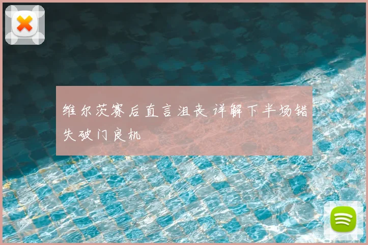 维尔茨赛后直言沮丧 详解下半场错失破门良机